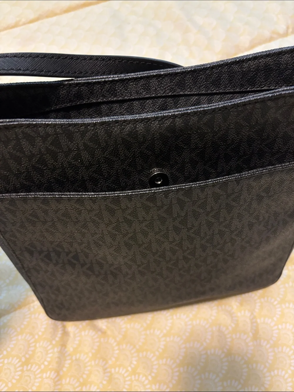 MICHAEL KORS Black Logo-Print Crossbody Bag